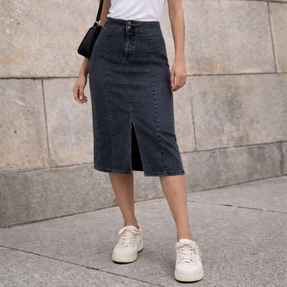 We the free grey Maddie Jean pencil  skirt